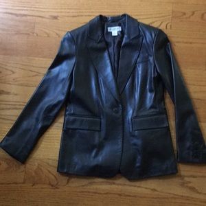 Black leather blazer